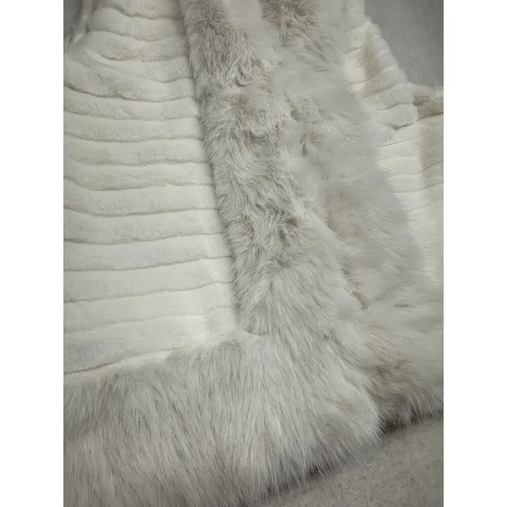 Kaleidoscope Faux Fur Vest Ivory Soft Womens One Size - Picture 2 of 7